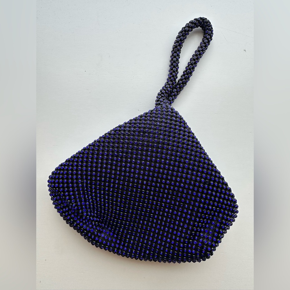 Rhinestone Purse Clutch Blue